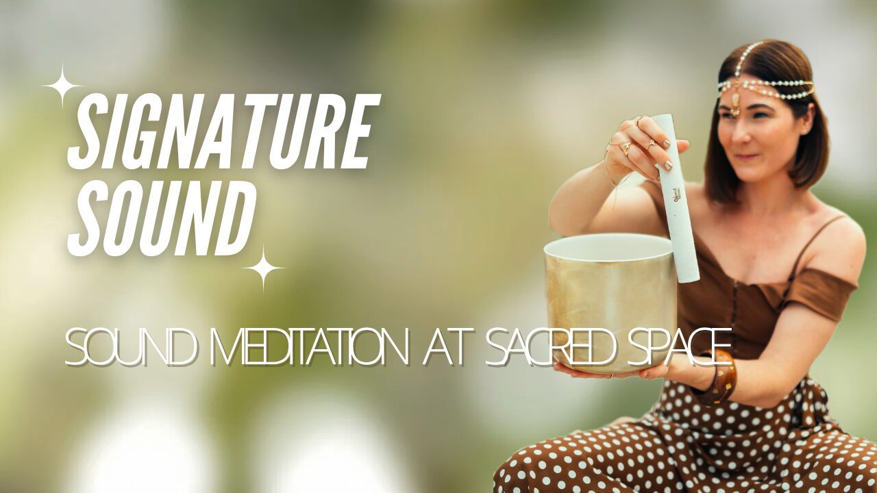 woman leading sound bath meditation